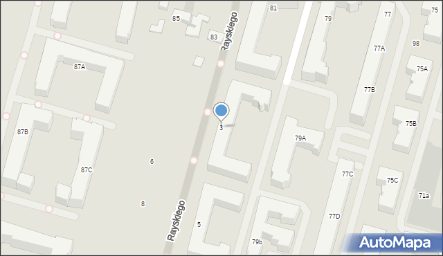 Warszawa, Rayskiego Ludomiła, gen., 3, mapa Warszawy