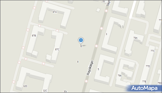 Warszawa, Rayskiego Ludomiła, gen., 6, mapa Warszawy