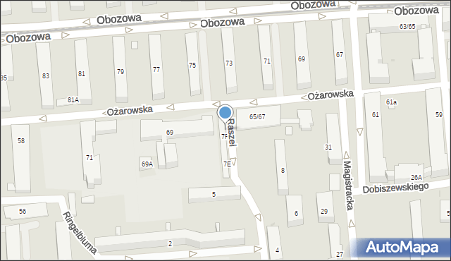 Warszawa, Raszei Franciszka, 7S, mapa Warszawy