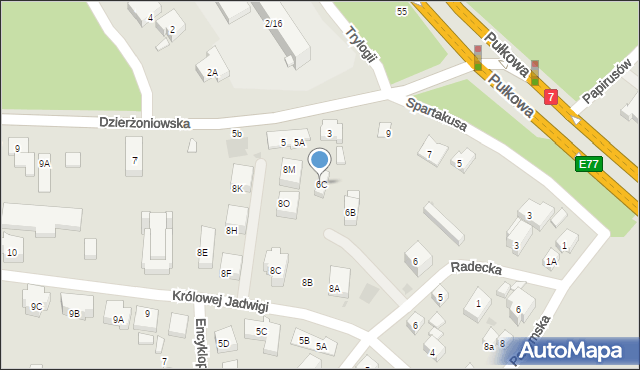 Warszawa, Radecka, 6C, mapa Warszawy