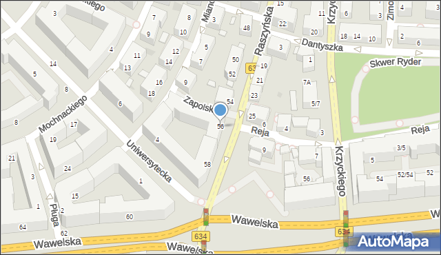 Warszawa, Raszyńska, 56, mapa Warszawy