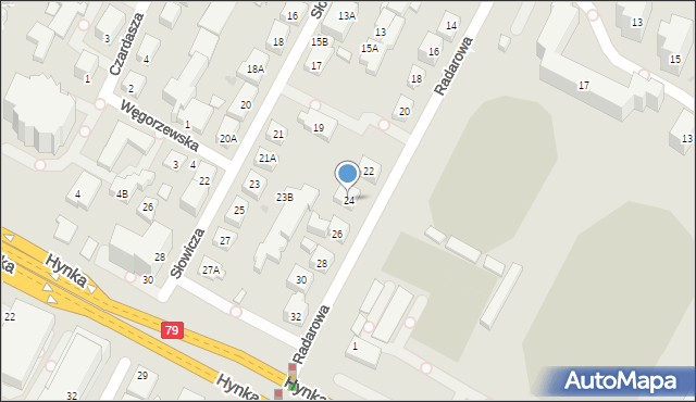 Warszawa, Radarowa, 24, mapa Warszawy