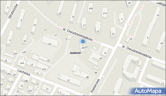 Warszawa, Radarowa, 4A, mapa Warszawy
