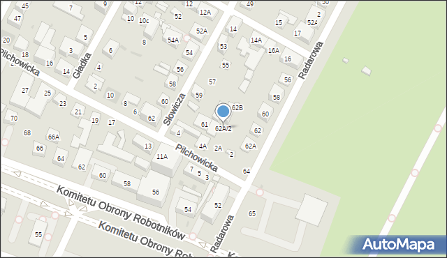 Warszawa, Radarowa, 62A/2, mapa Warszawy