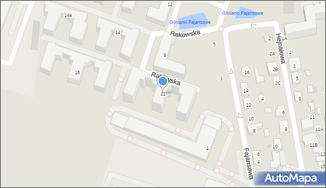 Warszawa, Rakowska, 11, mapa Warszawy