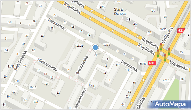 Warszawa, Radomska, 11, mapa Warszawy