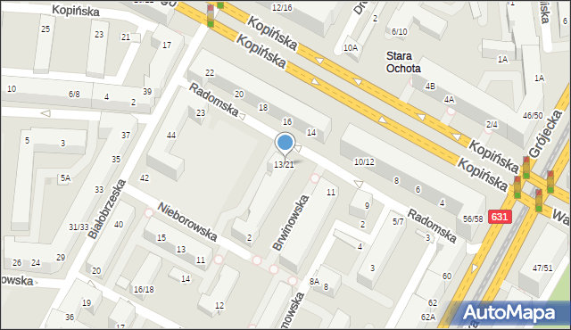 Warszawa, Radomska, 13/21, mapa Warszawy