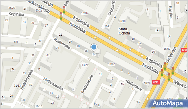 Warszawa, Radomska, 14, mapa Warszawy