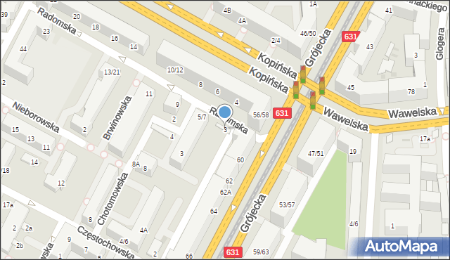 Warszawa, Radomska, 3, mapa Warszawy