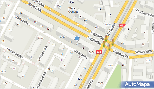 Warszawa, Radomska, 6, mapa Warszawy