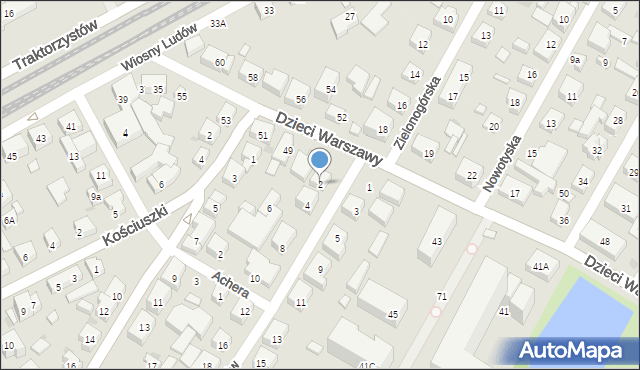Warszawa, Rakietników, 2, mapa Warszawy