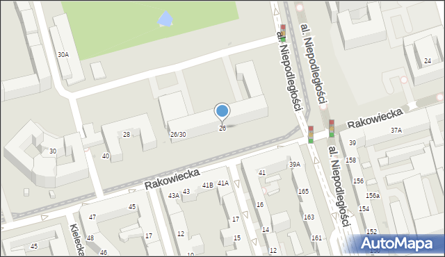 Warszawa, Rakowiecka, 26, mapa Warszawy