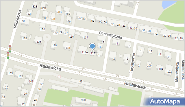 Warszawa, Racławicka, 112, mapa Warszawy