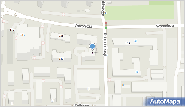 Warszawa, Racjonalizacji, 7, mapa Warszawy