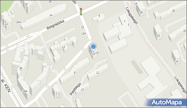 Warszawa, Raabego Henryka, 11, mapa Warszawy