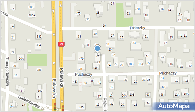 Warszawa, Rajskich Ptaków, 25, mapa Warszawy