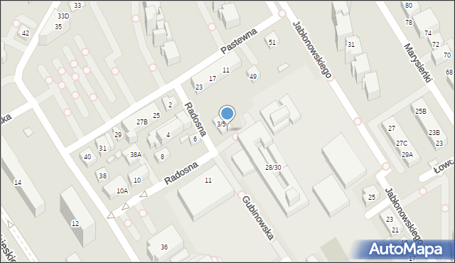 Warszawa, Radosna, 7, mapa Warszawy