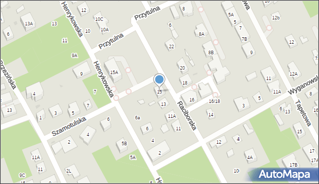 Warszawa, Raciborska, 15, mapa Warszawy