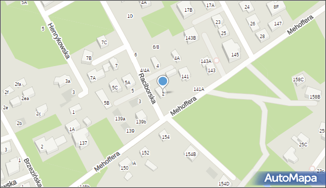 Warszawa, Raciborska, 2, mapa Warszawy