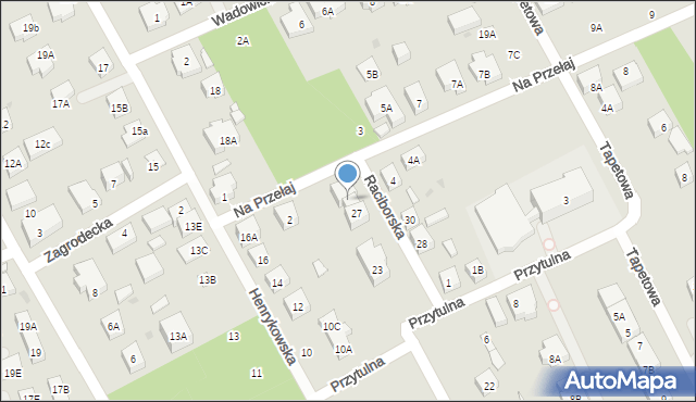 Warszawa, Raciborska, 27A, mapa Warszawy