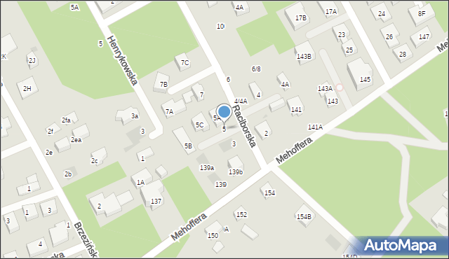 Warszawa, Raciborska, 5, mapa Warszawy