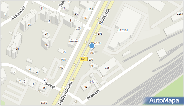 Warszawa, Radzymińska, 102, mapa Warszawy