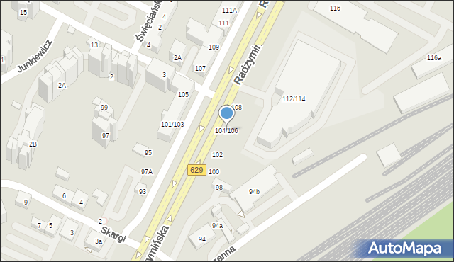Warszawa, Radzymińska, 104/106, mapa Warszawy