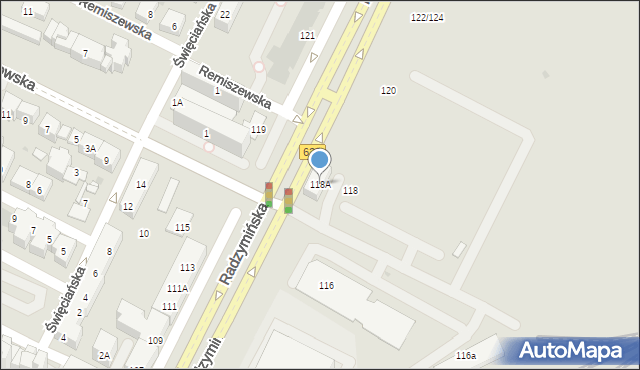 Warszawa, Radzymińska, 118A, mapa Warszawy