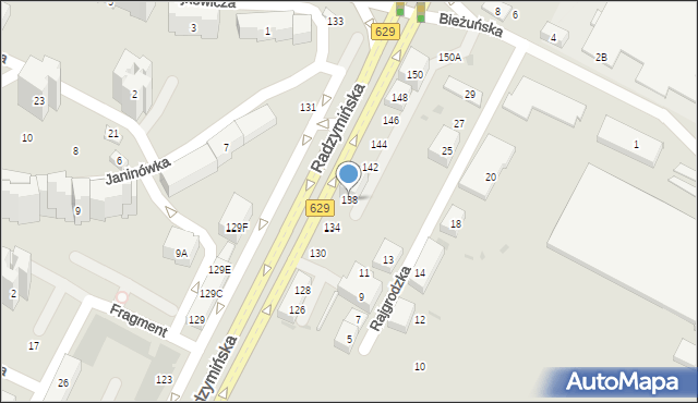Warszawa, Radzymińska, 138, mapa Warszawy