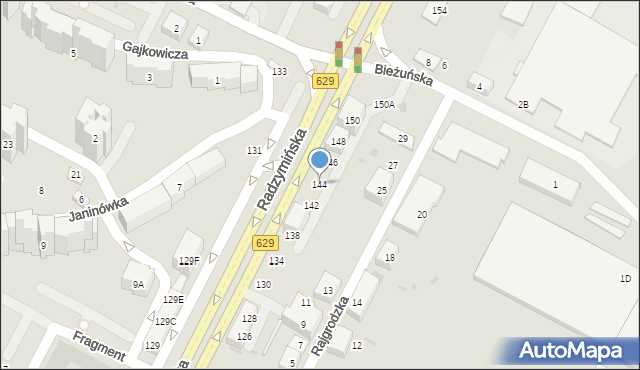 Warszawa, Radzymińska, 144, mapa Warszawy