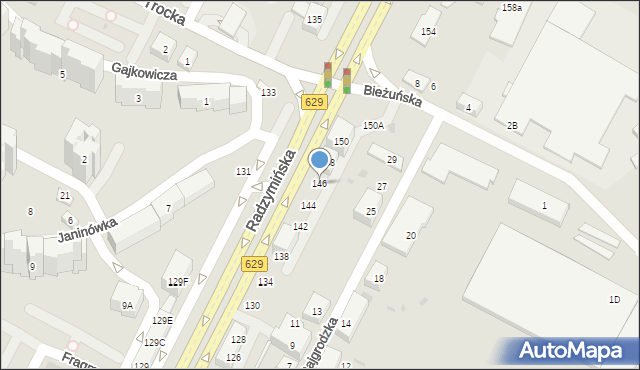 Warszawa, Radzymińska, 146, mapa Warszawy