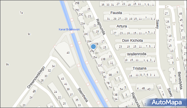 Warszawa, Rajmunda, 15B, mapa Warszawy