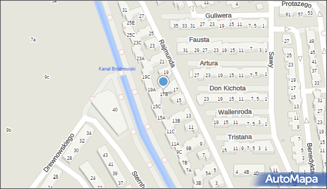 Warszawa, Rajmunda, 17B, mapa Warszawy