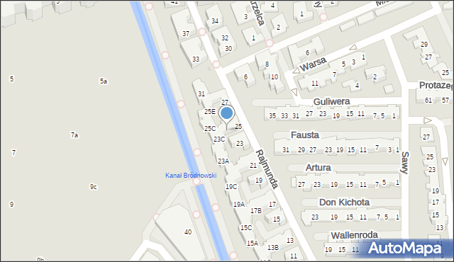 Warszawa, Rajmunda, 25A, mapa Warszawy