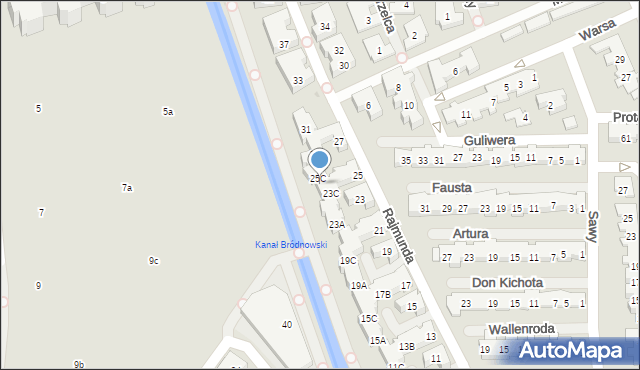 Warszawa, Rajmunda, 25B, mapa Warszawy