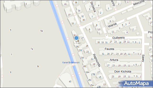 Warszawa, Rajmunda, 25D, mapa Warszawy