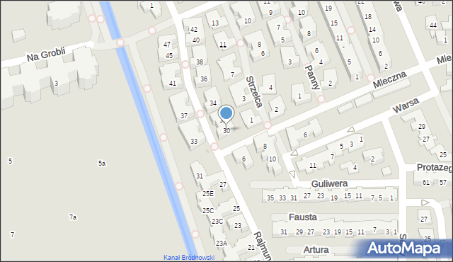 Warszawa, Rajmunda, 30, mapa Warszawy