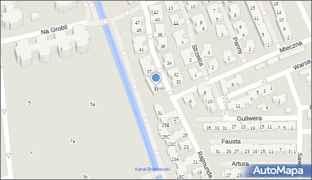 Warszawa, Rajmunda, 33, mapa Warszawy