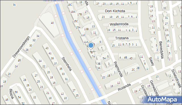 Warszawa, Rajmunda, 7B, mapa Warszawy