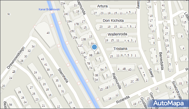 Warszawa, Rajmunda, 9A, mapa Warszawy