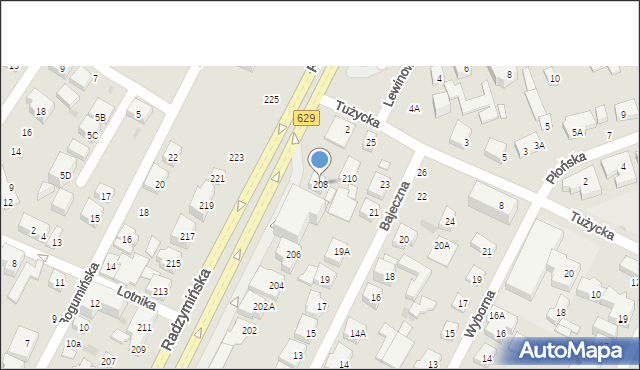 Warszawa, Radzymińska, 208, mapa Warszawy