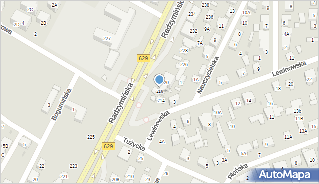 Warszawa, Radzymińska, 216, mapa Warszawy