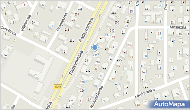 Warszawa, Radzymińska, 238, mapa Warszawy