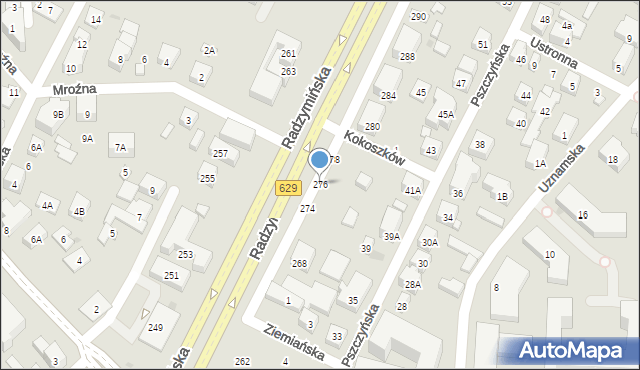 Warszawa, Radzymińska, 276, mapa Warszawy