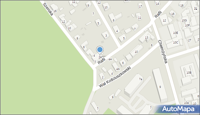 Warszawa, Rafii, 1A, mapa Warszawy