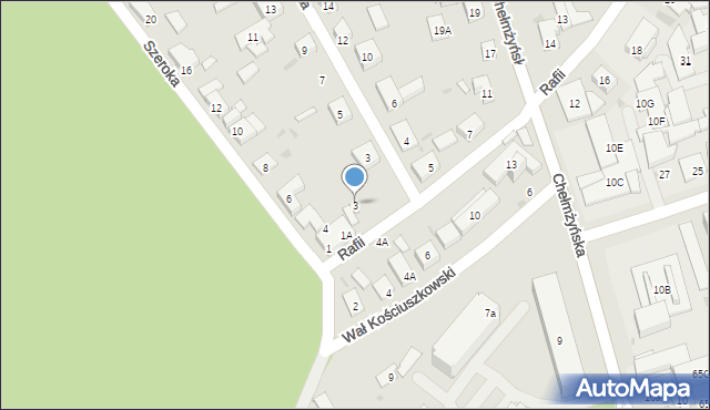 Warszawa, Rafii, 3, mapa Warszawy