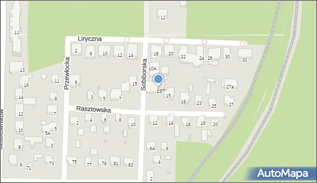 Warszawa, Rasztowska, 13, mapa Warszawy