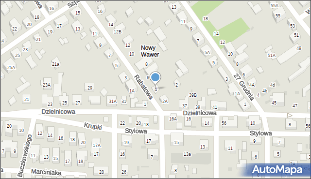 Warszawa, Rabatowa, 4, mapa Warszawy
