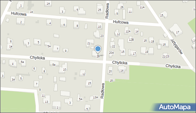 Warszawa, Radłowa, 19, mapa Warszawy