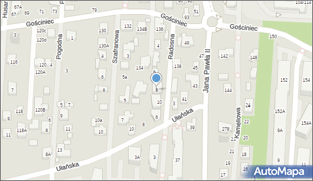 Warszawa, Radosna, 8, mapa Warszawy